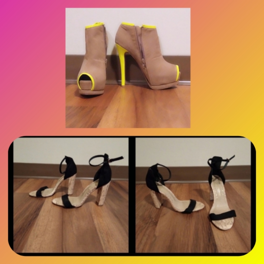 Open toe block heel scandles & open toe booties